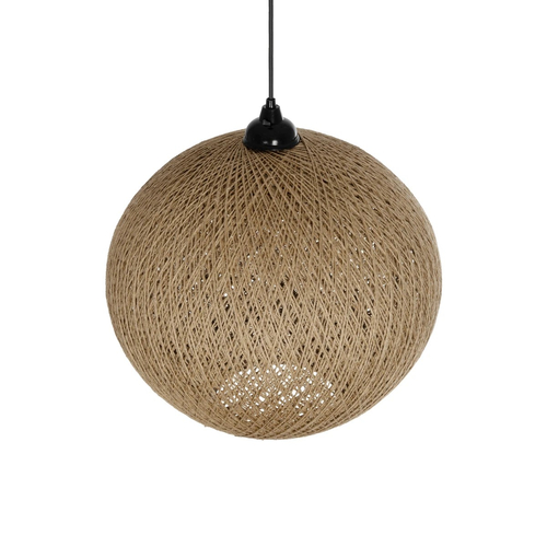 GLOBOSTAR® SOLEI 205-0001 Boho Κρεμαστό Φωτιστικό Οροφής με Ντουί 1 x E27 AC 220-240V IP20 - Μπεζ - M40 x Π40 x Υ36cm