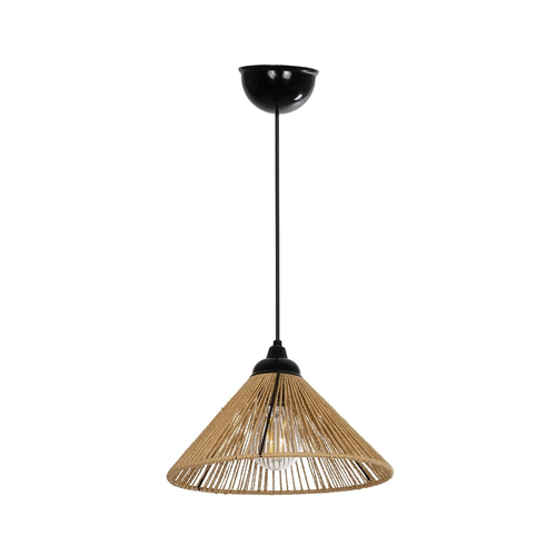 GLOBOSTAR® FUNIS 205-0084 Boho Κρεμαστό Φωτιστικό Οροφής με Ντουί 1 x E27 AC 220-240V IP20 - Μπεζ - M25 x Π25 x Υ16cm