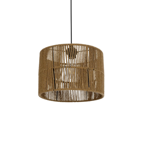 GLOBOSTAR® SAFA 205-0085 Boho Κρεμαστό Φωτιστικό Οροφής με Ντουί 1 x E27 AC 220-240V IP20 - Μπεζ - M30 x Π30 x Υ26cm