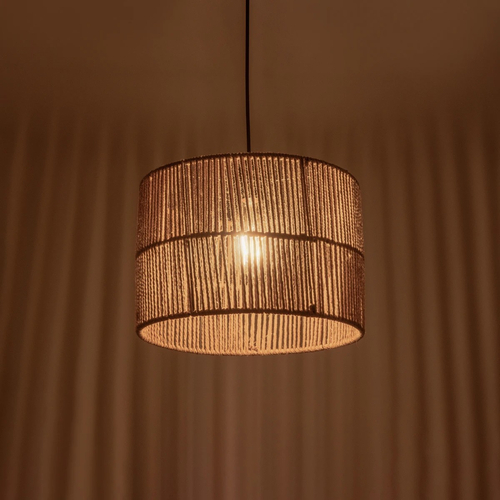 GLOBOSTAR® SAFA 205-0085 Boho Κρεμαστό Φωτιστικό Οροφής με Ντουί 1 x E27 AC 220-240V IP20 - Μπεζ - M30 x Π30 x Υ26cm