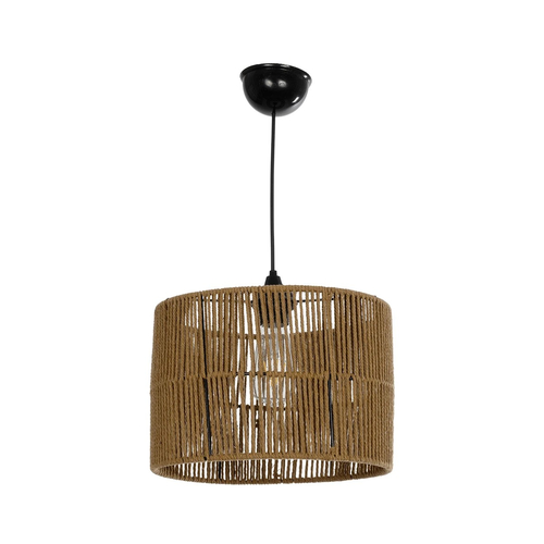 GLOBOSTAR® SAFA 205-0085 Boho Κρεμαστό Φωτιστικό Οροφής με Ντουί 1 x E27 AC 220-240V IP20 - Μπεζ - M30 x Π30 x Υ26cm