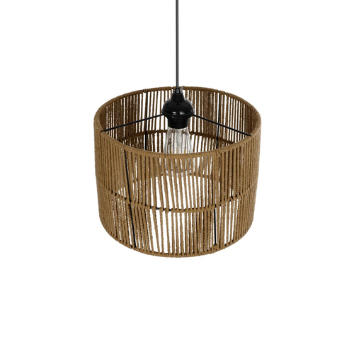 GLOBOSTAR® SAFA 205-0085 Boho Κρεμαστό Φωτιστικό Οροφής με Ντουί 1 x E27 AC 220-240V IP20 - Μπεζ - M30 x Π30 x Υ26cm