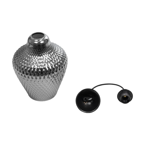 GLOBOSTAR® SKLO 206-0024 Μοντέρνο Κρεμαστό Φωτιστικό Οροφής με Ντουί 1 x E27 AC 220-240V IP20 - Μαύρο Φιμέ - Μ22 x Π22 x Υ31cm