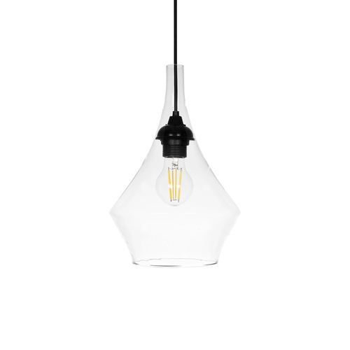 GLOBOSTAR® TORU 206-0042 Μοντέρνο Κρεμαστό Φωτιστικό Οροφής με Ντουί 1 x E27 AC 220-240V IP20 - Διάφανο - Μ20 x Π20 x Υ31cm