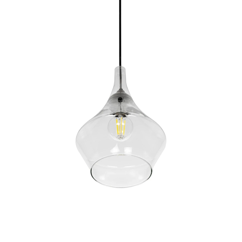 GLOBOSTAR® TORU 206-0042 Μοντέρνο Κρεμαστό Φωτιστικό Οροφής με Ντουί 1 x E27 AC 220-240V IP20 - Διάφανο - Μ20 x Π20 x Υ31cm