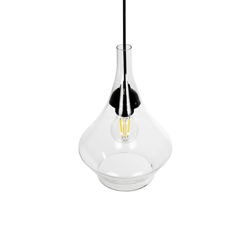 GLOBOSTAR® TORU 206-0042 Μοντέρνο Κρεμαστό Φωτιστικό Οροφής με Ντουί 1 x E27 AC 220-240V IP20 - Διάφανο - Μ20 x Π20 x Υ31cm