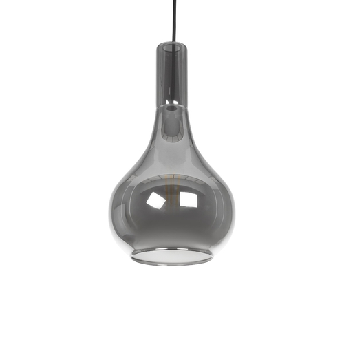 GLOBOSTAR® ΤΟΝΕ 206-0034 Μοντέρνο Κρεμαστό Φωτιστικό Οροφής με Ντουί 1 x E27 AC 220-240V IP20 - Μαύρο Φιμέ - Μ20 x Π20 x Υ36cm