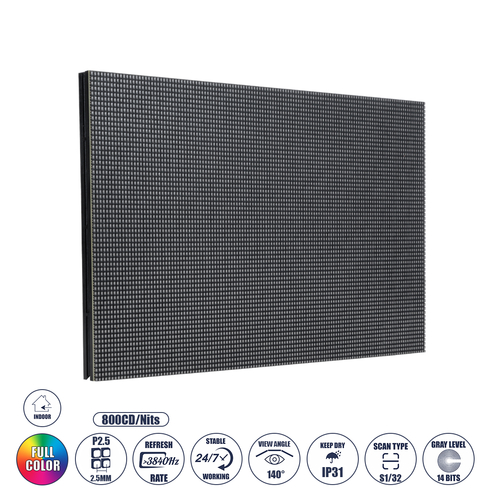 GLOBOSTAR® LUXCORE 41029 Module για Οθόνες LED Video Wall 32x16cm 128x64px P2.5 LED 35W 3840Hz 8192 Dots ≥1800cd/㎡ Nits DC 5V Εσωτερικού Χώρου IP31 Full Color S1/32 14Bits - Kinglight SMD2121 - Μ32 x Π1.5 x Υ16cm - 2 Χρόνια Εγγύηση