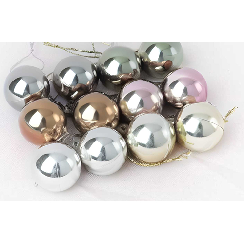 Σετ Χριστουγεννιάτικες μπάλες - 8cm - 12pcs - 326048 - Silver