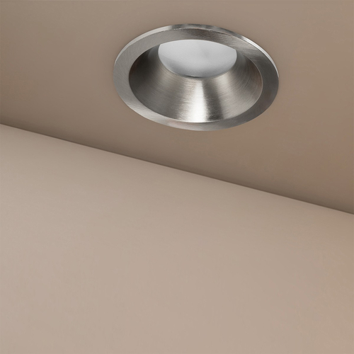 kelvo® SIGMA KLV-101-0043 Χωνευτό Φωτιστικό Downlight Σποτ Μπάνιου για Λάμπα MR16 με Ντουί GU10 AC 220-240V Αδιάβροχο IP65 - Νίκελ Βούρτσας - Μ8.5 x Π8.5 x Υ4.4cm / Q7.5cm