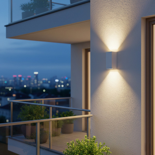 kelvo® BURANO KLV-101-0023 Φωτιστικό Τοίχου / Απλίκα για 2 Λάμπες MR16 με Ντουί GU10 AC 220-240V Αδιάβροχο IP65 - Λευκό Ματ - Μ8 x Π8 x Υ15cm