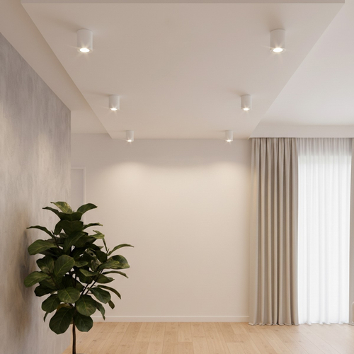 kelvo® AKIRA KLV-101-0025 Κινούμενο Φωτιστικό Downlight Σποτ για Λάμπα MR16 με Ντουί GU10 AC 220-240V IP20 - Λευκό Ματ - Μ8 x Π8 x Υ10cm