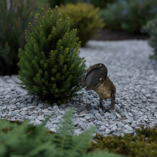 kelvo® GARDELINI KLV-101-0005 Φωτιστικό Σποτ Κήπου για Φυτά & Δέντρα με Καρφωτή Βάση για Λάμπα MR16 με Ντουί GU10 AC 220-240V Αδιάβροχο IP65 - Χρυσό Εφέ Σκουριάς Ματ - Μ10 x Π10 x Υ30cm