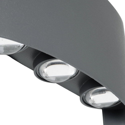 kelvo® SIXOAD KLV-101-0007 Φωτιστικό Τοίχου / Απλίκα LED 18W 1800lm 30° AC 220-240V Αδιάβροχο IP65 Θερμό Λευκό 2700K - CREE XPE Chip & TÜV SÜD Driver - Γκρι Ανθρακί Ματ - Μ17 x Π4 x Υ8cm - 5 Χρόνια Εγγύηση