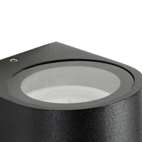 kelvo® MURANO KLV-101-0012 Φωτιστικό Τοίχου / Απλίκα για Λάμπα MR16 με Ντουί GU10 AC 220-240V Αδιάβροχο IP65 - Μαύρο Ματ - Μ8 x Π8 x Υ7cm