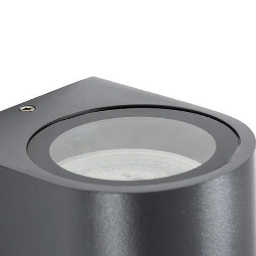 kelvo® MURANO KLV-101-0013 Φωτιστικό Τοίχου / Απλίκα για Λάμπα MR16 με Ντουί GU10 AC 220-240V Αδιάβροχο IP65 - Γκρι Ανθρακί Ματ - Μ8 x Π8 x Υ7cm
