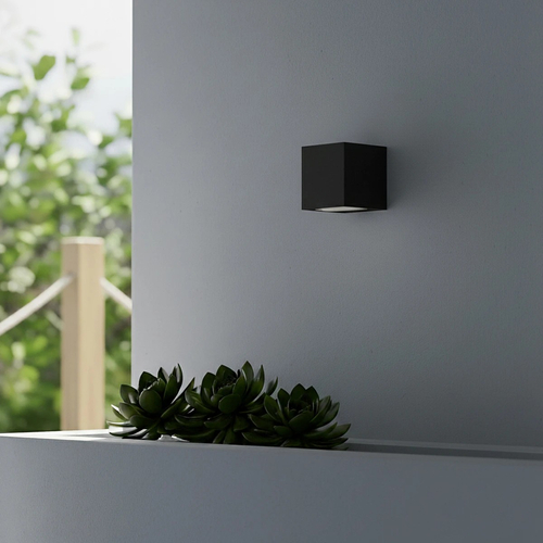 kelvo® BURANO KLV-101-0018 Φωτιστικό Τοίχου / Απλίκα για Λάμπα MR16 με Ντουί GU10 AC 220-240V Αδιάβροχο IP65 - Μαύρο Ματ - Μ8 x Π8 x Υ7cm