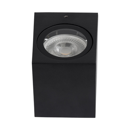 kelvo® BURANO KLV-101-0018 Φωτιστικό Τοίχου / Απλίκα για Λάμπα MR16 με Ντουί GU10 AC 220-240V Αδιάβροχο IP65 - Μαύρο Ματ - Μ8 x Π8 x Υ7cm