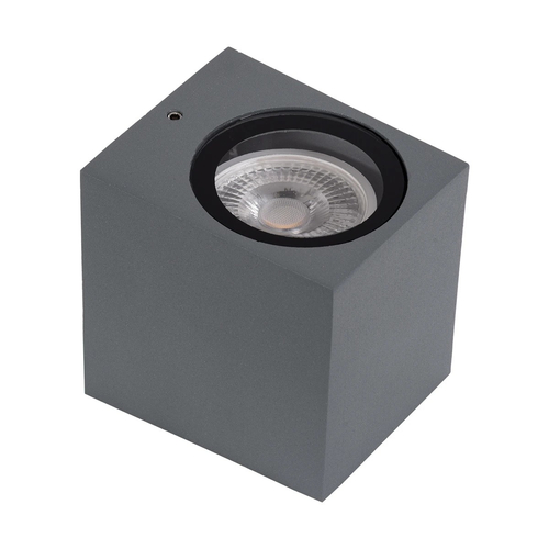 kelvo® BURANO KLV-101-0019 Φωτιστικό Τοίχου / Απλίκα για Λάμπα MR16 με Ντουί GU10 AC 220-240V Αδιάβροχο IP65 - Γκρι Ανθρακί Ματ - Μ8 x Π8 x Υ7cm