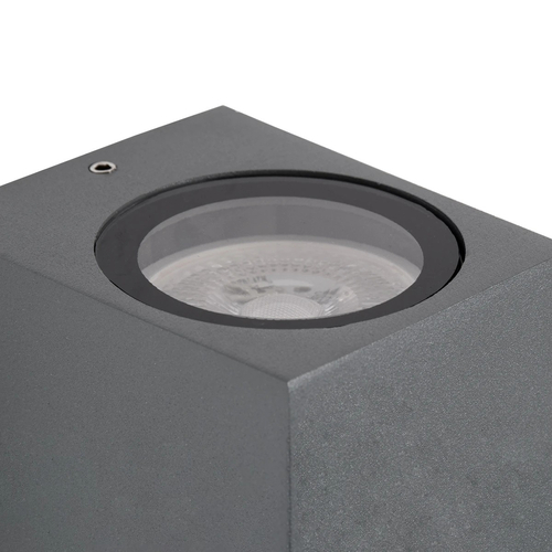 kelvo® BURANO KLV-101-0019 Φωτιστικό Τοίχου / Απλίκα για Λάμπα MR16 με Ντουί GU10 AC 220-240V Αδιάβροχο IP65 - Γκρι Ανθρακί Ματ - Μ8 x Π8 x Υ7cm