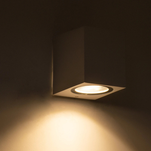 kelvo® BURANO KLV-101-0020 Φωτιστικό Τοίχου / Απλίκα για Λάμπα MR16 με Ντουί GU10 AC 220-240V Αδιάβροχο IP65 - Λευκό Ματ - Μ8 x Π8 x Υ7cm