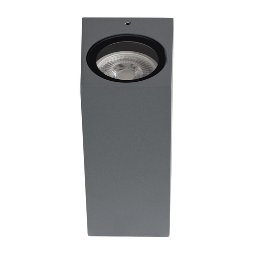 kelvo® BURANO KLV-101-0022 Φωτιστικό Τοίχου / Απλίκα για 2 Λάμπες MR16 με Ντουί GU10 AC 220-240V Αδιάβροχο IP65 - Γκρι Ανθρακί Ματ - Μ8 x Π8 x Υ15cm