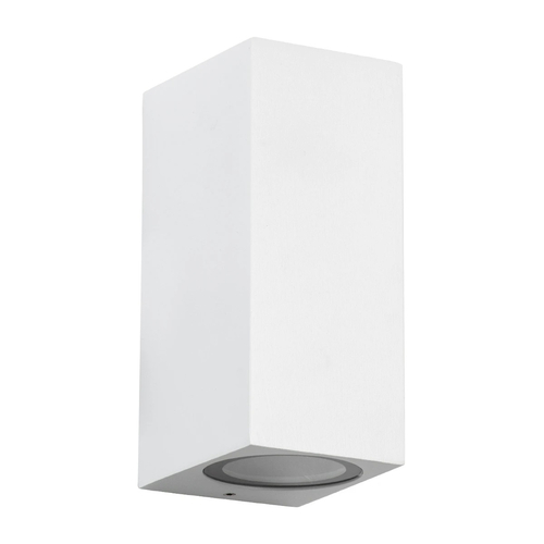 kelvo® BURANO KLV-101-0023 Φωτιστικό Τοίχου / Απλίκα για 2 Λάμπες MR16 με Ντουί GU10 AC 220-240V Αδιάβροχο IP65 - Λευκό Ματ - Μ8 x Π8 x Υ15cm