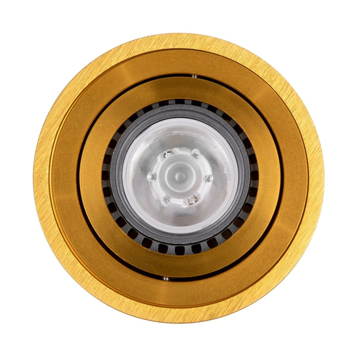 kelvo® AKIRA KLV-101-0027 Κινούμενο Φωτιστικό Downlight Σποτ για Λάμπα MR16 με Ντουί GU10 AC 220-240V IP20 - Χρυσό Βούρτσας - Μ8 x Π8 x Υ10cm