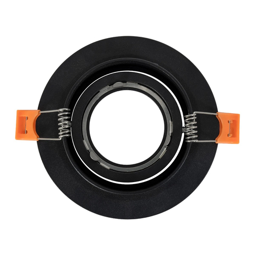 kelvo® OMEGA KLV-101-0036 Χωνευτό Κινούμενο Φωτιστικό Downlight Σποτ για Λάμπα MR16 με Ντουί GU10 AC 220-240V IP20 - Μαύρο Ματ - Μ10.5 x Π10.5 x Υ2.2cm / Q7.5cm