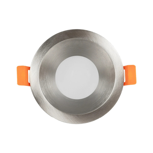 kelvo® SIGMA KLV-101-0043 Χωνευτό Φωτιστικό Downlight Σποτ Μπάνιου για Λάμπα MR16 με Ντουί GU10 AC 220-240V Αδιάβροχο IP65 - Νίκελ Βούρτσας - Μ8.5 x Π8.5 x Υ4.4cm / Q7.5cm