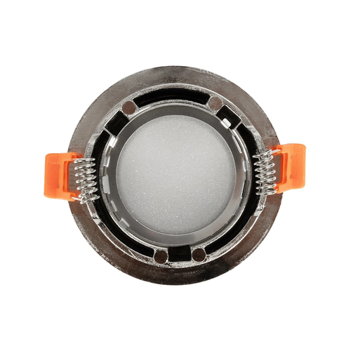 kelvo® LAMDA KLV-101-0046 Χωνευτό Φωτιστικό Downlight Σποτ Μπάνιου για Λάμπα MR16 με Ντουί GU10 AC 220-240V Αδιάβροχο IP65 - Νίκελ Βούρτσας - Μ8.5 x Π8.5 x Υ3.5cm / Q7.5cm