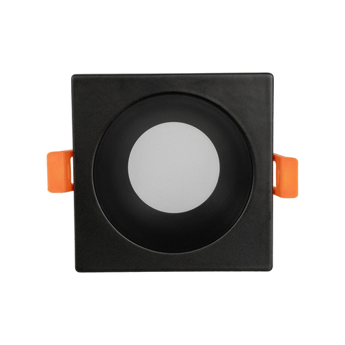 kelvo® EPSILON KLV-101-0047 Χωνευτό Φωτιστικό Downlight Σποτ Μπάνιου για Λάμπα MR16 με Ντουί GU10 AC 220-240V Αδιάβροχο IP65 - Μαύρο Ματ - Μ8.5 x Π8.5 x Υ4.4cm / Q7.5cm x 7.5cm