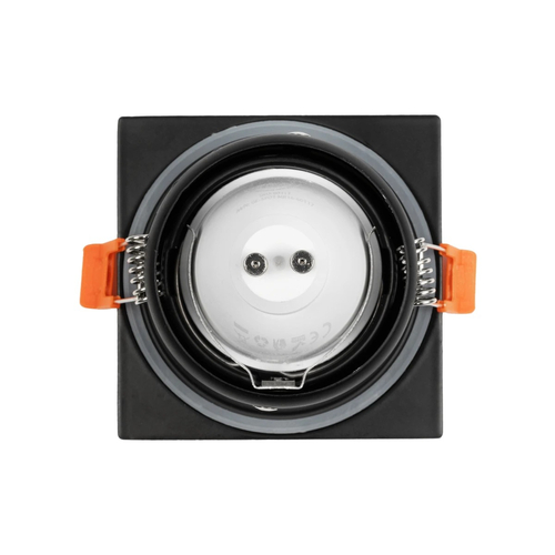 kelvo® EPSILON KLV-101-0047 Χωνευτό Φωτιστικό Downlight Σποτ Μπάνιου για Λάμπα MR16 με Ντουί GU10 AC 220-240V Αδιάβροχο IP65 - Μαύρο Ματ - Μ8.5 x Π8.5 x Υ4.4cm / Q7.5cm x 7.5cm
