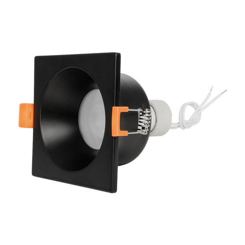 kelvo® EPSILON KLV-101-0047 Χωνευτό Φωτιστικό Downlight Σποτ Μπάνιου για Λάμπα MR16 με Ντουί GU10 AC 220-240V Αδιάβροχο IP65 - Μαύρο Ματ - Μ8.5 x Π8.5 x Υ4.4cm / Q7.5cm x 7.5cm