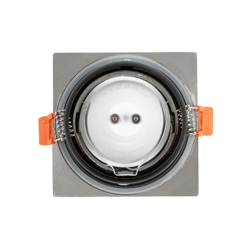 kelvo® EPSILON KLV-101-0049 Χωνευτό Φωτιστικό Downlight Σποτ Μπάνιου για Λάμπα MR16 με Ντουί GU10 AC 220-240V Αδιάβροχο IP65 - Νίκελ Βούρτσας - Μ8.5 x Π8.5 x Υ4.4cm / Q7.5cm x 7.5cm