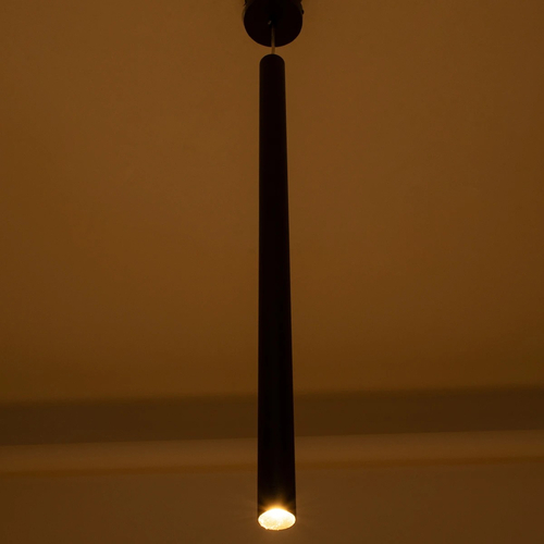 kelvo® CANAL KLV-101-0073 Κρεμαστό Φωτιστικό Οροφής LED 7W 700lm 36° AC 220-240V IP20 Θερμό Λευκό 2700K - Bridgelux COB Chip & TÜV SÜD Driver - Μαύρο Ματ - Μ4 x Π4 x Υ80cm - 5 Χρόνια Εγγύηση