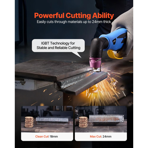 Κόφτης Πλάσματος VEVOR, Μηχανή κοπής πλάσματος με πιλοτικό τόξο 60A χωρίς αφή, μετατροπέας IGBT ψηφιακής οθόνης - με λειτουργία 2T/4T & ρυθμιζόμενο χρόνο PA/PT για βιομηχανική χρήση (τροφοδοτικό 400V 3 φάσεων)