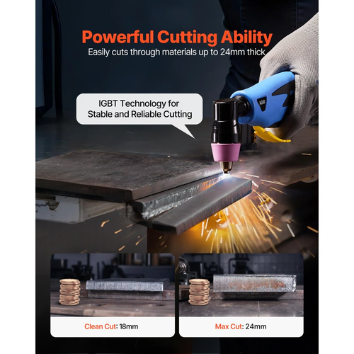 Κόφτης Πλάσματος VEVOR, Μηχανή κοπής πλάσματος 60A, Μηχανή κοπής IGBT Inverter ψηφιακής οθόνης με λειτουργία 2T/4T & ρυθμιζόμενο χρόνο PA/PT για βιομηχανική χρήση (τροφοδοτικό 400V 3 φάσεων)