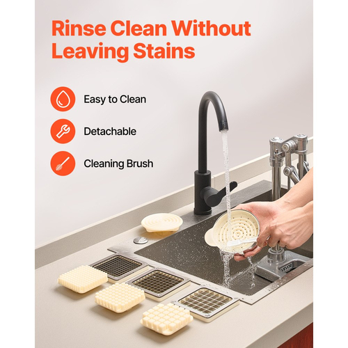 Κόφτης Τηγανητών Πατατιών VEVOR Επαγγελματικός, Κόφτης Λαχανικών και Φρούτων από Ανοξείδωτο Ατσάλι με 3 Ανταλλακτικές Λεπίδες 12,7mm 9,5mm 6,4mm και Λεπίδα Χυμού, Χειροκίνητος Κόφτης Πατάτας σε Κύβους για Εστιατόρια & Οικιακή Κουζίνα