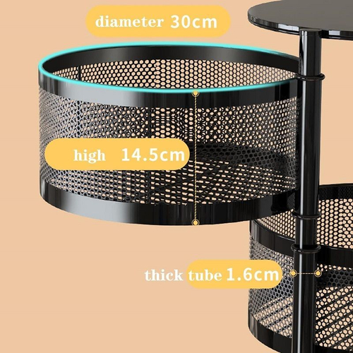 Τροχήλατη ραφιέρα τροφίμων κουζίνας 3 επιπέδων - 1017-3 - 522015