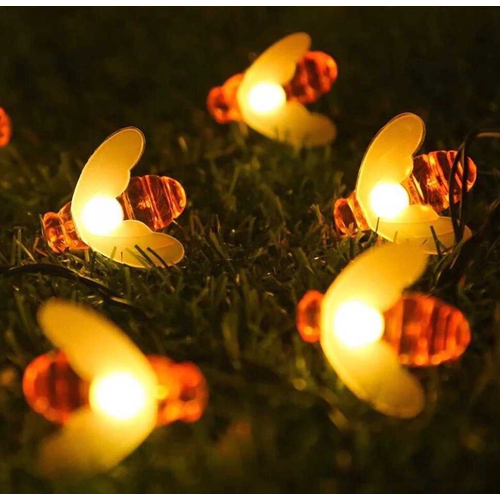 Ηλιακή γιρλάντα φωτισμού LED - Μέλισσα - 5m+1m - 20D - 152806 - Warm White