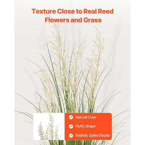 Τεχνητό φυτό χόρτου VEVOR, 1194 χιλιοστά γρασίδι καλαμιού σε γλάστρα, Premium PVC Faux ψεύτικο φυτό θάμνων πρασίνου για εσωτερική, εξωτερική, κατοικία, κήπο, γραφείο, διακόσμηση δωματίου, εγκαίνια σπιτιού, 1 πακέτο πράσινο