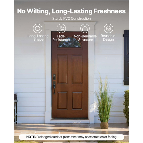 Τεχνητό φυτό χόρτου VEVOR, 1194 χιλιοστά γρασίδι καλαμιού σε γλάστρα, Premium PVC Faux ψεύτικο φυτό θάμνων πρασίνου για εσωτερική, εξωτερική, κατοικία, κήπο, γραφείο, διακόσμηση δωματίου, εγκαίνια σπιτιού, 1 πακέτο πράσινο