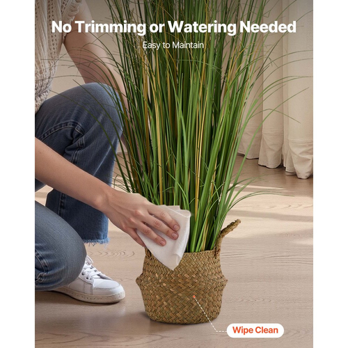Τεχνητό φυτό χόρτου VEVOR, 1194 χιλιοστά γρασίδι καλαμιού σε γλάστρα, Premium PVC Faux ψεύτικο φυτό θάμνων πρασίνου για εσωτερική, εξωτερική, κατοικία, κήπο, γραφείο, διακόσμηση δωματίου, εγκαίνια σπιτιού, 1 πακέτο πράσινο