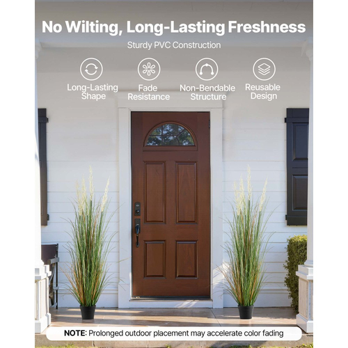 Τεχνητό φυτό γρασιδιού VEVOR, 2 συσκευασίες 1499 χιλιοστών ψεύτικο γρασίδι λουλουδιών καλαμιών σε γλάστρα, φυτό θάμνων PVC υψηλής ποιότητας για εσωτερικούς και εξωτερικούς χώρους, σπίτι, κήπο, γραφείο, διακόσμηση δωματίου, εγκαίνια σπιτιού, πράσινο