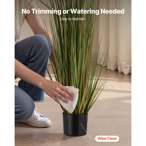 Τεχνητό φυτό χόρτου VEVOR, 2 συσκευασίες 1194 χιλιοστών καλαμιού αλογοουράς σε γλάστρα, Premium PVC Faux ψεύτικο φυτό θάμνων πρασίνου για εσωτερικούς χώρους, εξωτερικό σπίτι, κήπο, γραφείο, διακόσμηση δωματίου, εγκαίνια σπιτιού, πράσινο