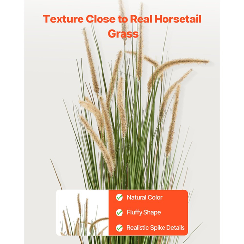 Τεχνητό φυτό χόρτου VEVOR, 2 συσκευασίες 1499 χιλιοστών καλαμιού αλογοουράς σε γλάστρα, Premium PVC Faux ψεύτικο φυτό θάμνων πρασίνου για εσωτερικούς χώρους, εξωτερικό σπίτι, κήπο, γραφείο, διακόσμηση δωματίου, εγκαίνια σπιτιού, πράσινο