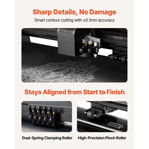Μηχανή κοπής βινυλίου VEVOR, μέγιστο πλάτος τροφοδοσίας 1350 mm, διπλές λεπίδες, ρυθμιζόμενη δύναμη και ταχύτητα, οθόνη LED, κόφτης βινυλίου plotter σε πακέτο με αυτοκόλλητα φύλλα, μεμβράνη μεταφοράς, λογισμικό Signmaster