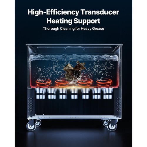 VEVOR 50L Υπερήχων Καθαριστικό, Επαγγελματικό Υπερήχων Καθαριστικό με Καλάθι Καθαρισμού & Ψηφιακή Οθόνη, Μεγάλο Ανοξείδωτο Μηχανή Καθαρισμού 840W με Τροχούς για Βιομηχανικά Ανταλλακτικά, Καρμπυρατέρ
