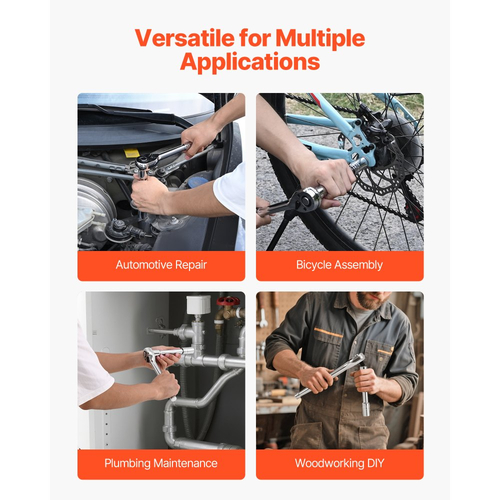 Σετ καρυδάκια VEVOR, 18 τεμάχια, Σετ εργαλείων καρυδάκια 12,7 mm, Μετρικό μέγεθος από 10 έως 27 mm, Κιτ εργαλείων μηχανικού με θήκη αποθήκευσης, Διαφανείς σημάνσεις, Επιχρωμιωμένο κράμα χάλυβα CR-V, για επισκευή αυτοκινήτων